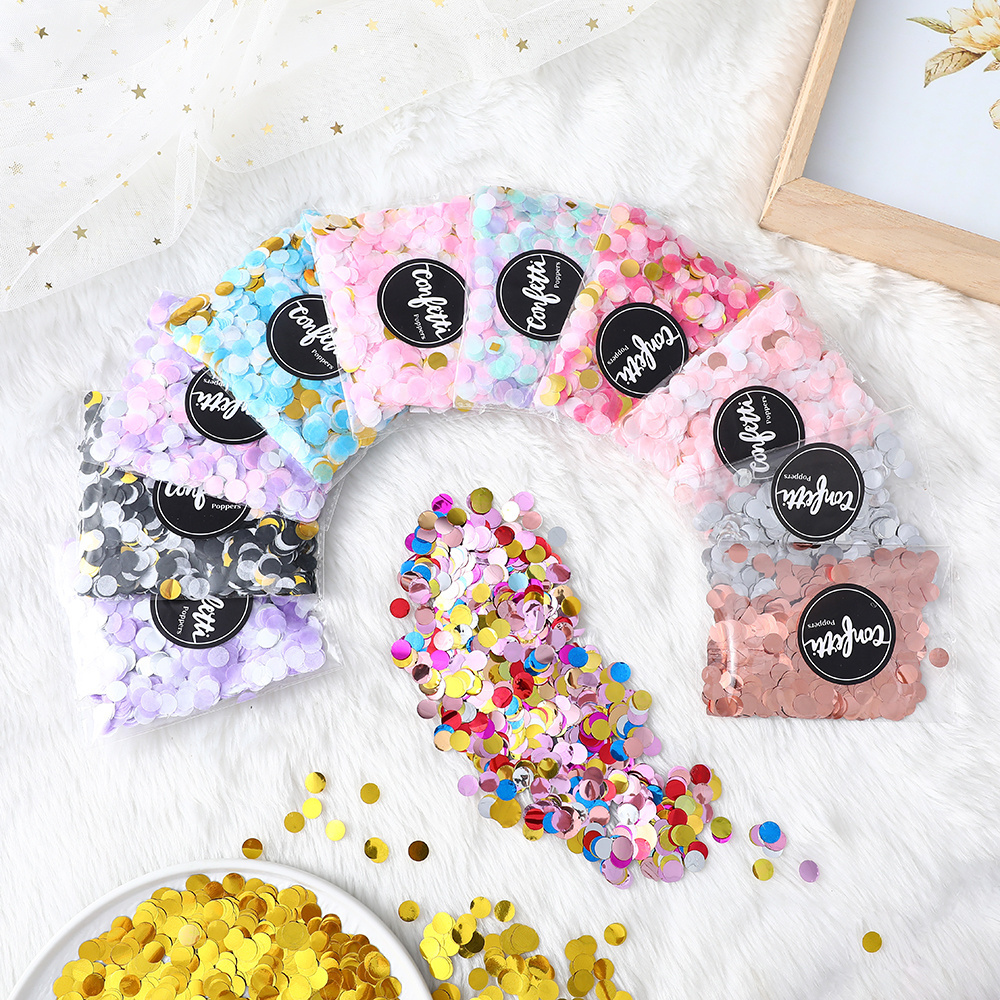 Wholesale 1.5cm Paper Table Confetti Circles Small Mini Round Shape Foil Confetti Flameproof Paper Bulk Confetti For Poppers