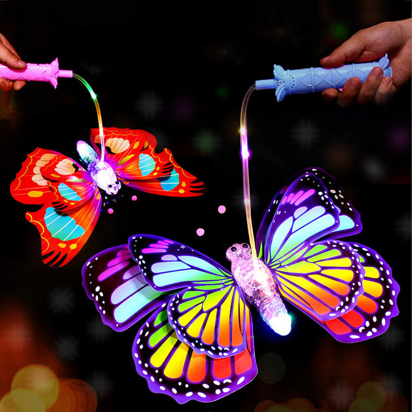 Magic Gift Glow Stick Led New Net Luminous Swing Butterfly Colorful Flash Handheld Butterfly Toys Luminous Stick