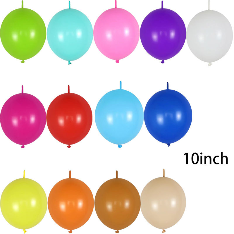 Wholesale 10inch Thailand link Tail Latex Balloons Qualatex Linking Balloon For Birthday Party Wedding Decoration Long Balloons