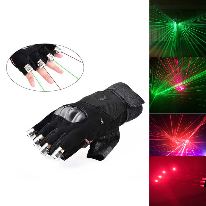 RGB Laser Glove Charging Drive Laser Stage Light DJ Party Display LED Light 4 Heads Emitting Green Red Laser