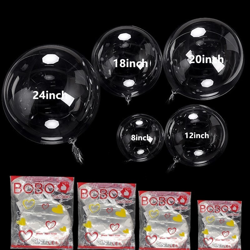 8/12/18/20/24/36 Inch PVC TPU Balloons Transparent Bobo Bubble Ballon Party Helium Transparent Bobo Balloon for Party Decoration