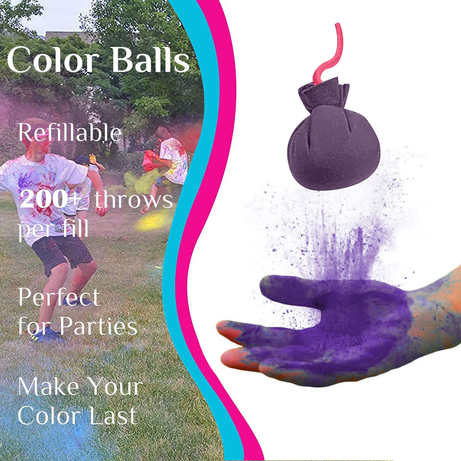 Colored Powder Balls Smoke Bomb For Fun Prop Wedding Photography Graduation Smoke Fireworks Party Decoration Atmosphere Supplies