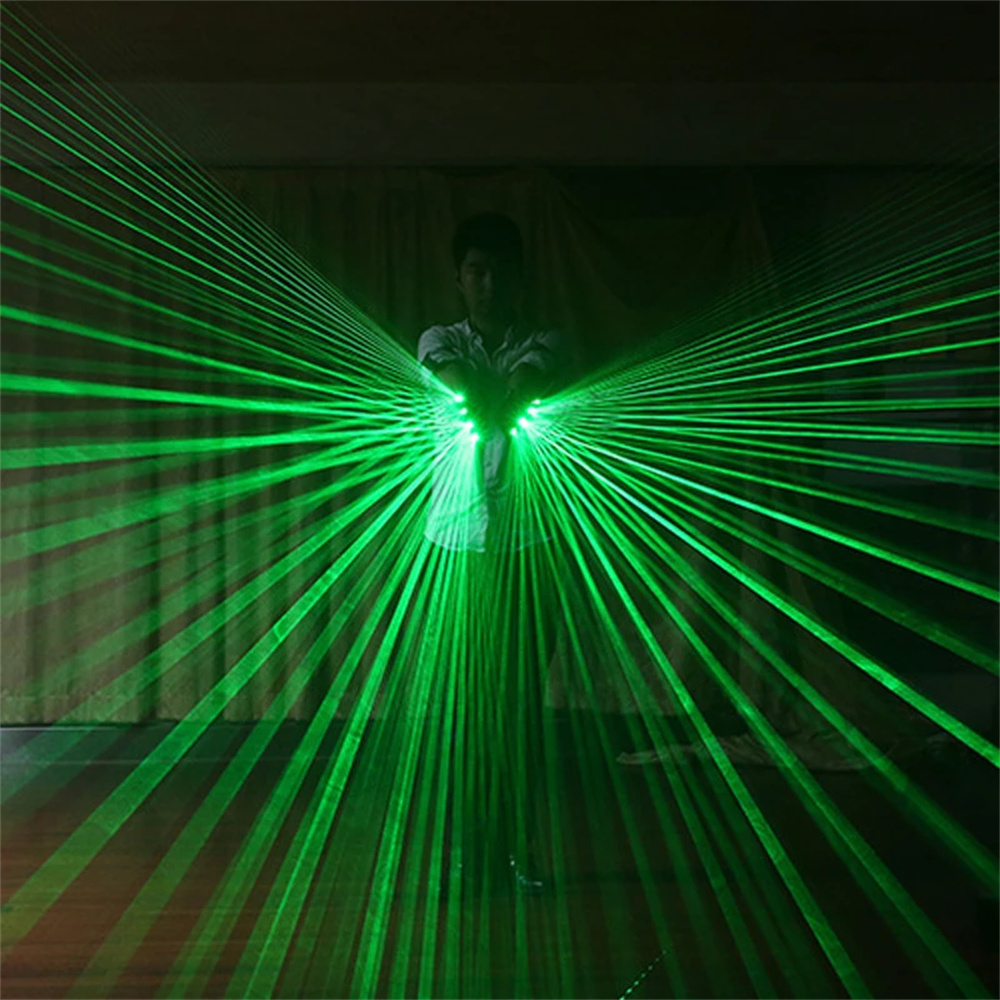 RGB Laser Glove Charging Drive Laser Stage Light DJ Party Display LED Light 4 Heads Emitting Green Red Laser