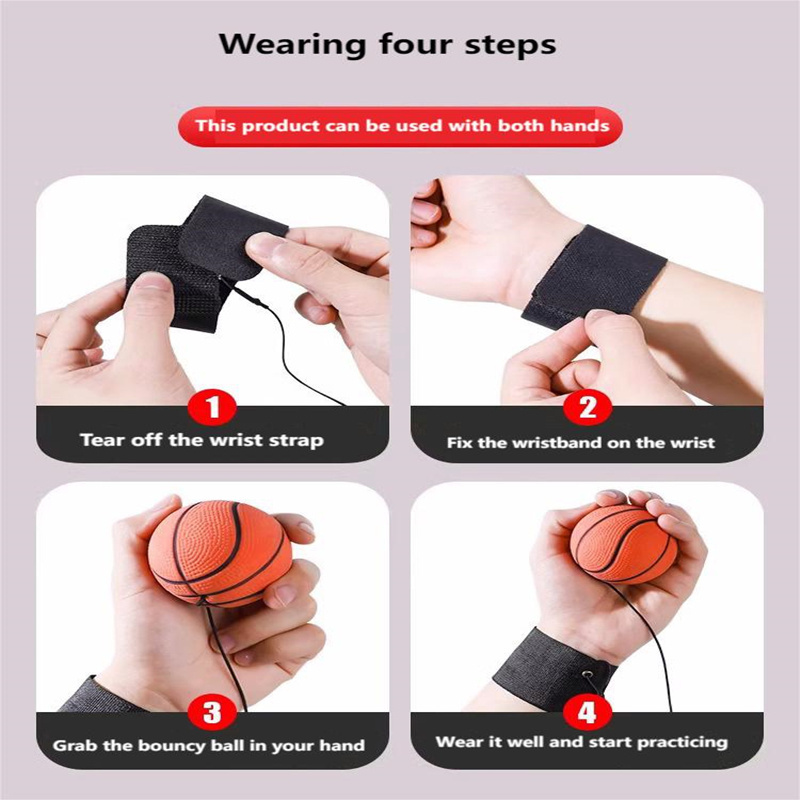 Sport Wrist Strap Return Balls Rubber Hand Game Exercises Bouncing Elastic Nylon String Kids Outdoor Toy Wrist Bounce Ball