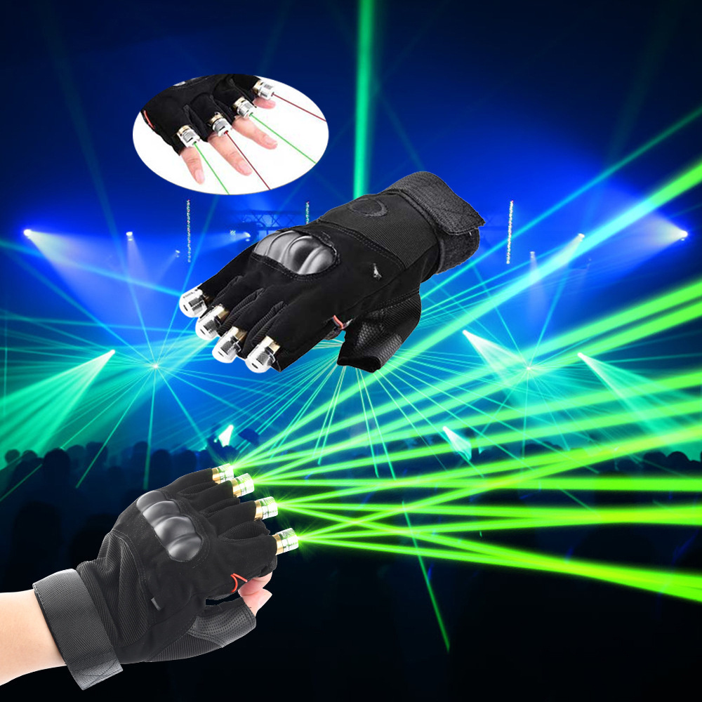 RGB Laser Glove Charging Drive Laser Stage Light DJ Party Display LED Light 4 Heads Emitting Green Red Laser