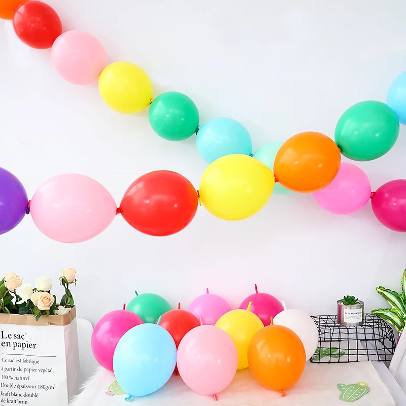 Wholesale 10inch Thailand link Tail Latex Balloons Qualatex Linking Balloon For Birthday Party Wedding Decoration Long Balloons