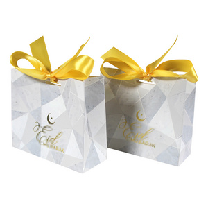 Wholesale EID Mubarak Marble Candy Box Ramadan Islamic Muslim Holiday Decoration Gift Bag Wedding Candy Bag