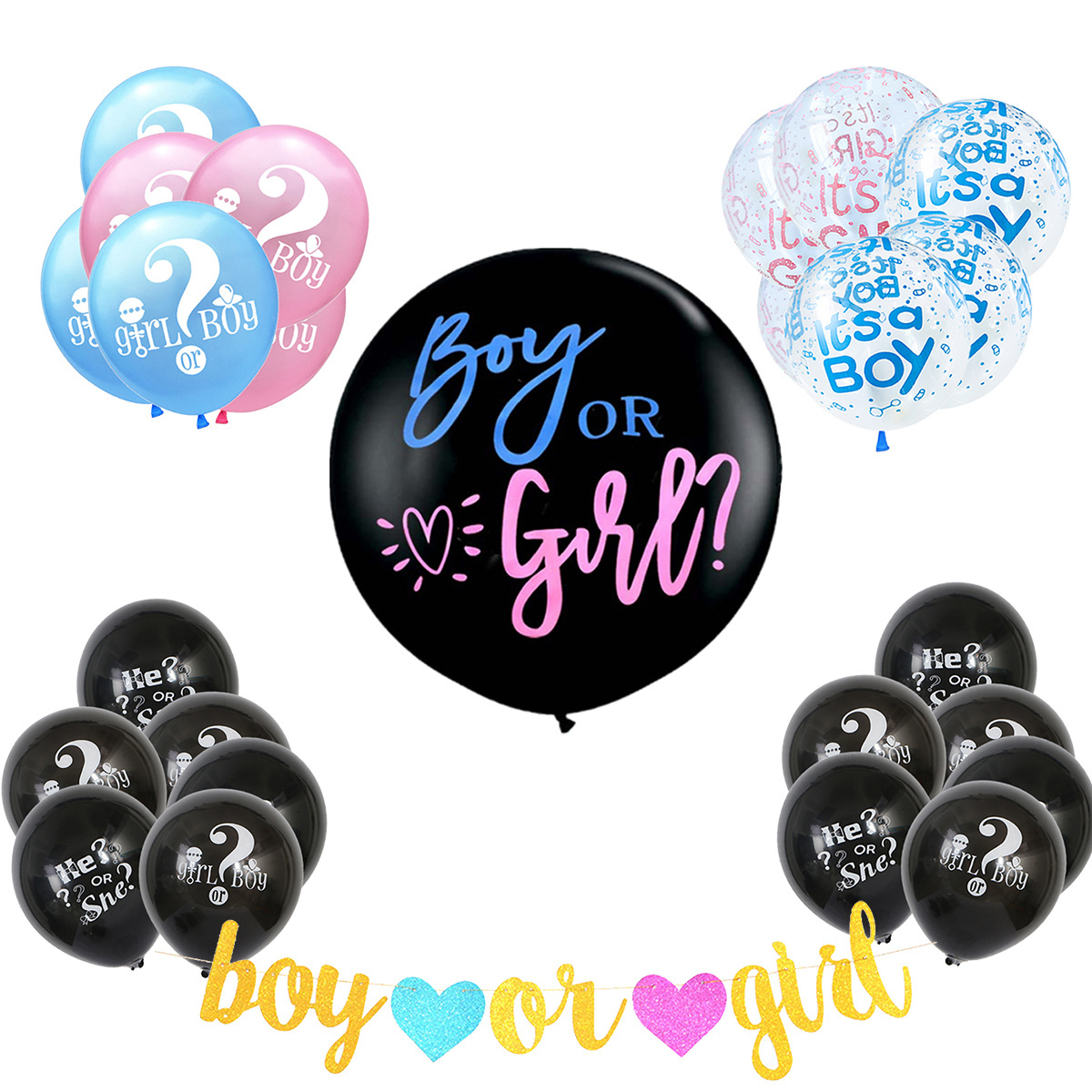 Gender Reveal Confetti Balloon 36