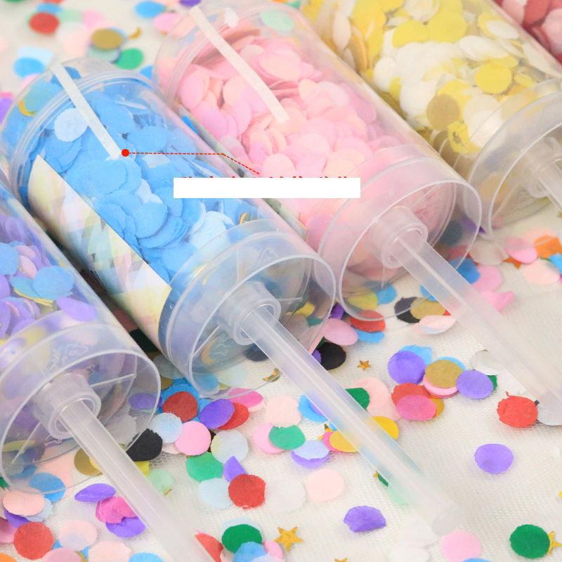 Round Push Up Confetti Poppers For Wedding Birthday Anniversary Bachelor Bridal Pop Push Up Confetti Party Decorations