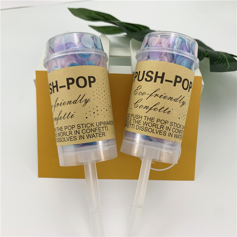 Round Push Up Confetti Poppers For Wedding Birthday Anniversary Bachelor Bridal Pop Push Up Confetti Party Decorations