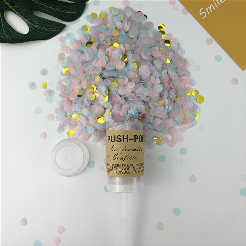 Round Push Up Confetti Poppers For Wedding Birthday Anniversary Bachelor Bridal Pop Push Up Confetti Party Decorations