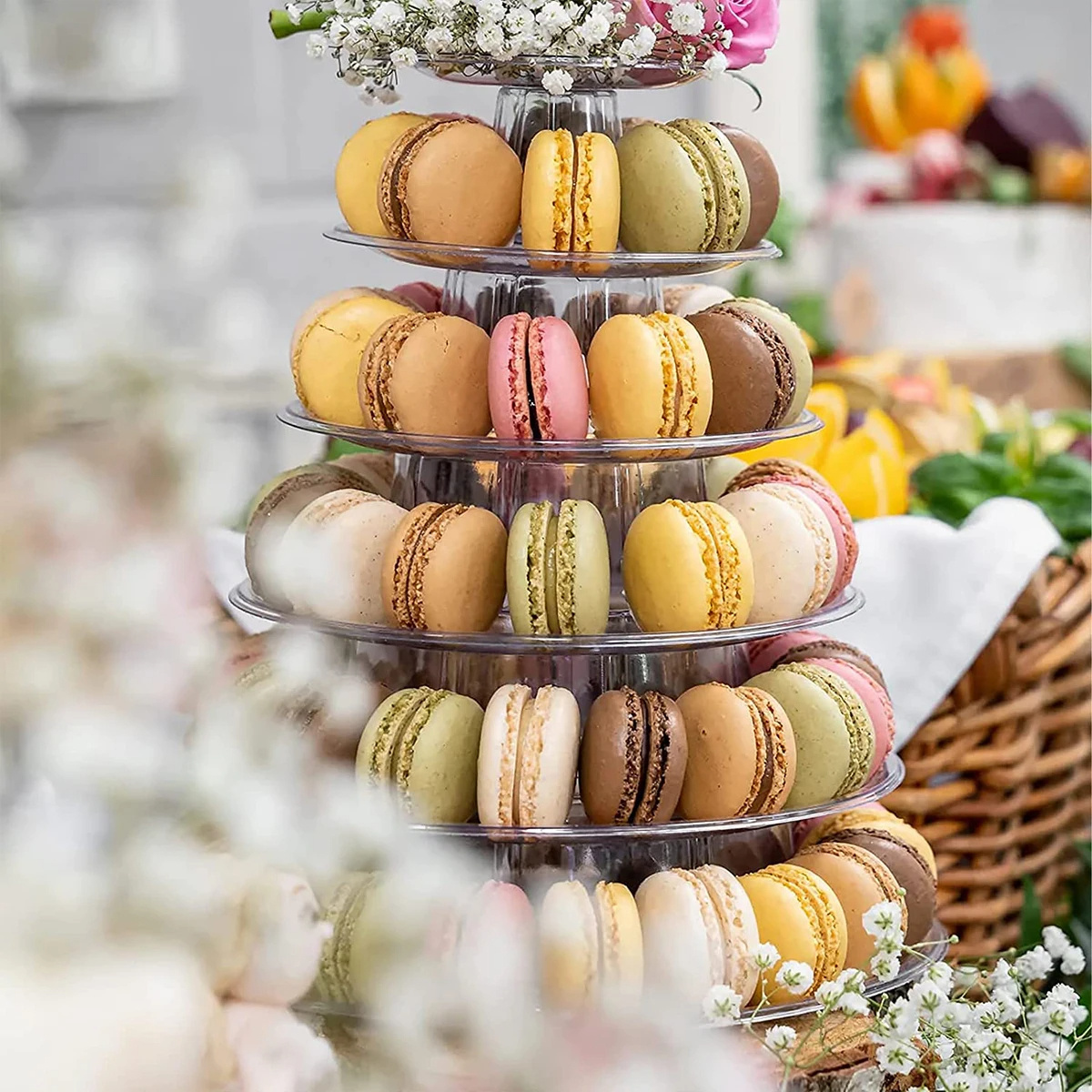 4/6/10 Cake Layers Cupcake Tiers Macarons Display Rack Tower Dessert Stand Clear Candy Tree Holder Birthday Wedding Decoration