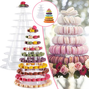 4/6/10 Cake Layers Cupcake Tiers Macarons Display Rack Tower Dessert Stand Clear Candy Tree Holder Birthday Wedding Decoration