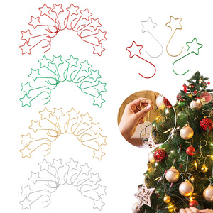 Christmas Ornament Hooks Christmas Tree Hanger Hook Star-Shaped Christmas Tree Hanging Wreath Pendant Clasp New Year Decor