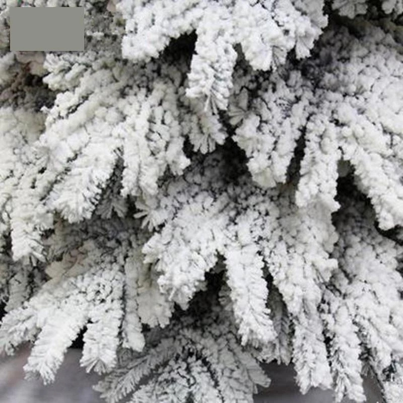 Artificial Felt Pvc Fire Retardent White Snow Flocked Christmas Tree With Warm Clear Multi Color Incandenscent Tree Light