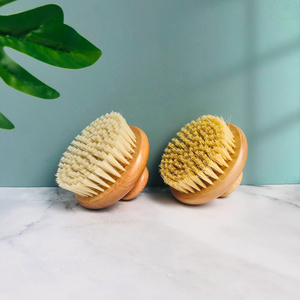 2024 New SPA Boar Bristles Beech Wooden Handheld Scrubber Bath Scrub Brushes Natural Dry Skin cellulite Body Round Bath Brush