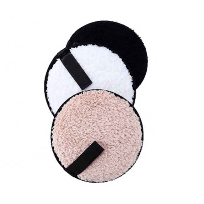 OEM Round Makeup Remover Cleaning sponge Microfiber Washable Facial  Makeup Remover Pad