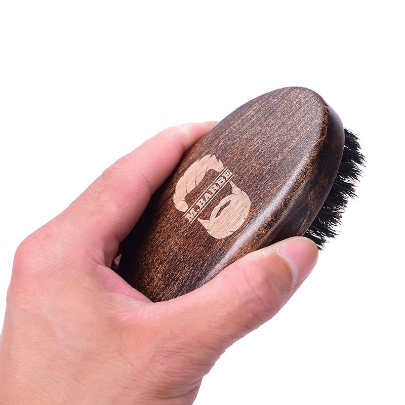 Archaize color Szczotka do Brody Drewniana Kartac Oval shape Wild boar bristle paint wooden beard brush for man