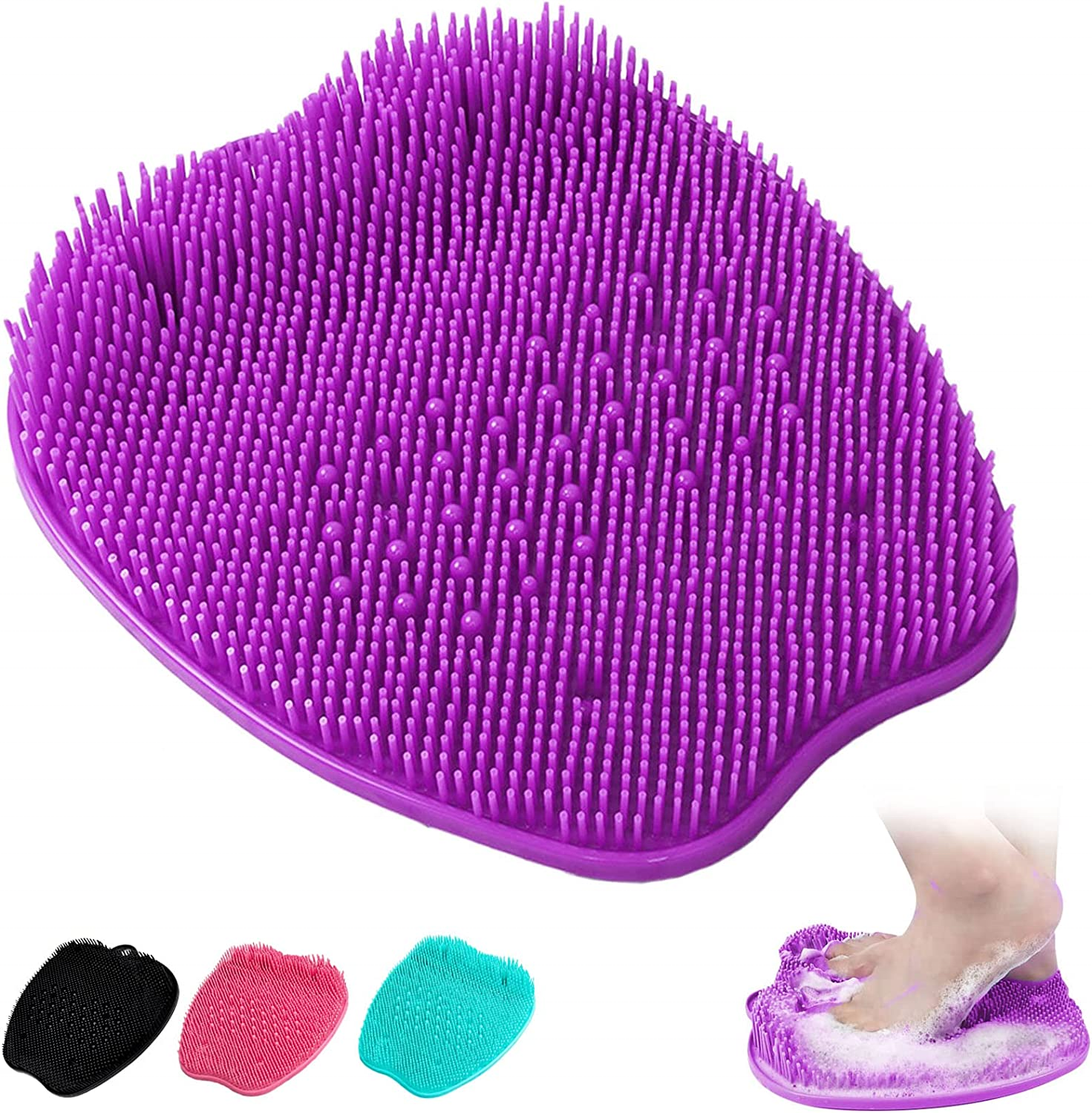 Foot Care Cleaner And Massager Remove Dead Skin Mat Cleaning Scrub Silicone Foot Brush With Non-Slip Suction Cups For Shower