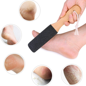 Factory Wholesale Long Handle Professional Double Sided Callus Remover Foot Filer Beech Wood Foot Scrubber Pedicure Foot File