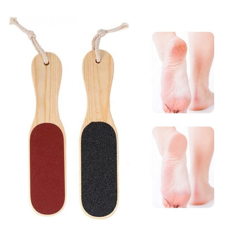 Wholesale Foot Scrubber File Double Wooden Foot Rub Exfoliating Board Shower Foot Massager Scrubber Callus Remover For Shower