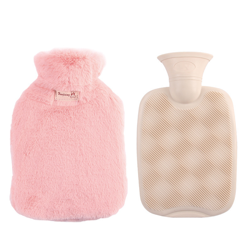 Wholesale 1000ml/2000ml Hot Water Bottle with Soft Plush Cover Custom LOGO Hot Water Bag