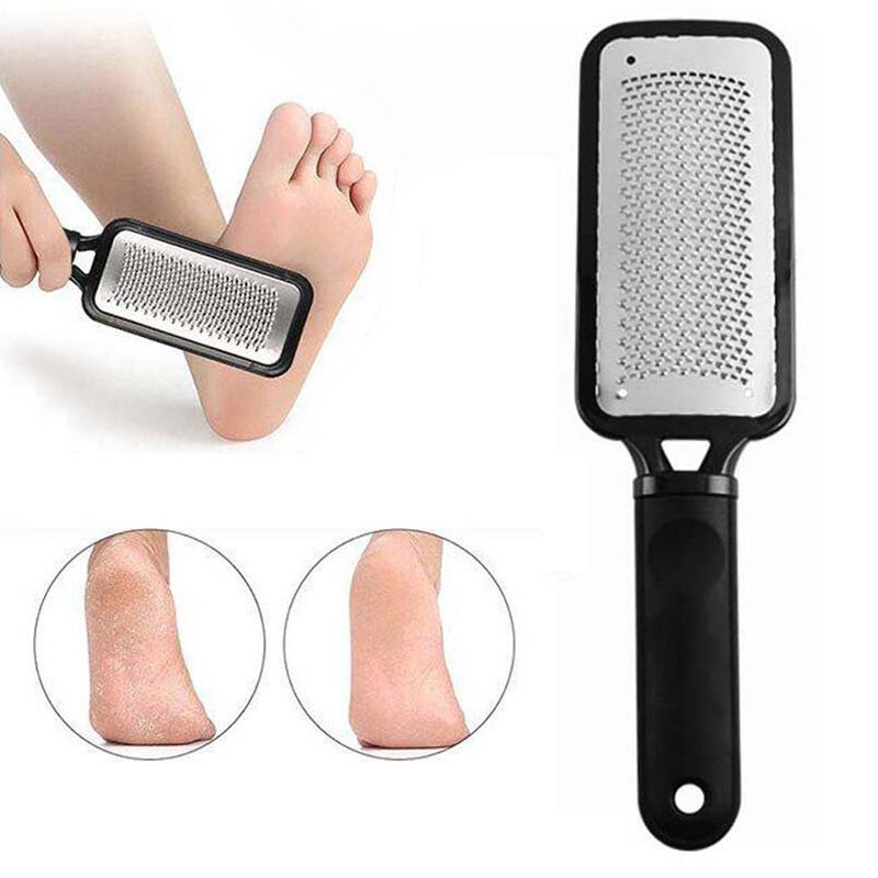 New Professional Double Sided Plastic Pedicure Foot File Stainless Steel Foot Rasp Feet Dead Skin and Callus Removal