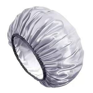 Wholesale Solid Color Plastic Waterproof Shower Cap For Man Bath Shower Bonnet