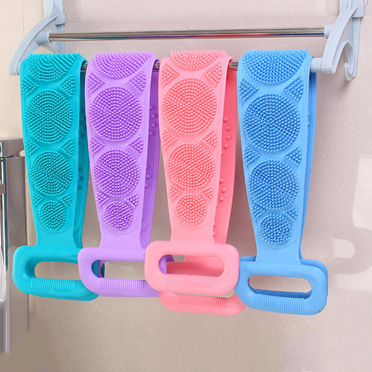 High Quality Back Scrubber Double-Sided Silicone Bath Body Skin Care Massage Cleaning Brush For Shower Rubbing Exfoliating