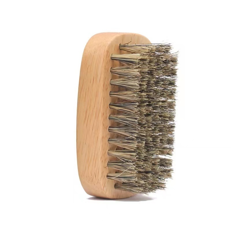 Top Selling Antique Color Paint Short handled Boar Bristles Beech Wooden Beard Brush For Men