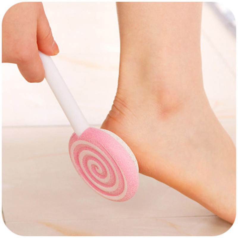 Household callouse horny foot rub stone cute double side grindstone rubbing feet peeling tool pumice stone with handle