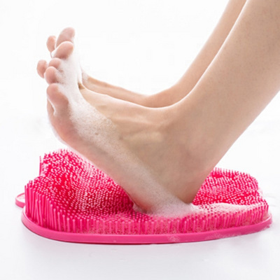 Foot Care Cleaner And Massager Remove Dead Skin Mat Cleaning Scrub Silicone Foot Brush With Non-Slip Suction Cups For Shower