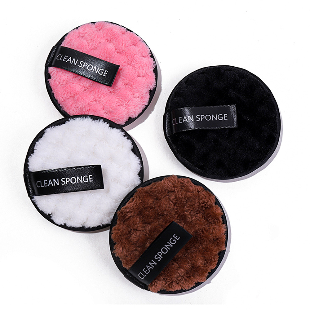 OEM Round Makeup Remover Cleaning sponge Microfiber Washable Facial  Makeup Remover Pad