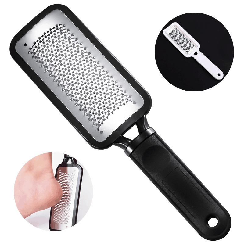 New Professional Double Sided Plastic Pedicure Foot File Stainless Steel Foot Rasp Feet Dead Skin and Callus Removal