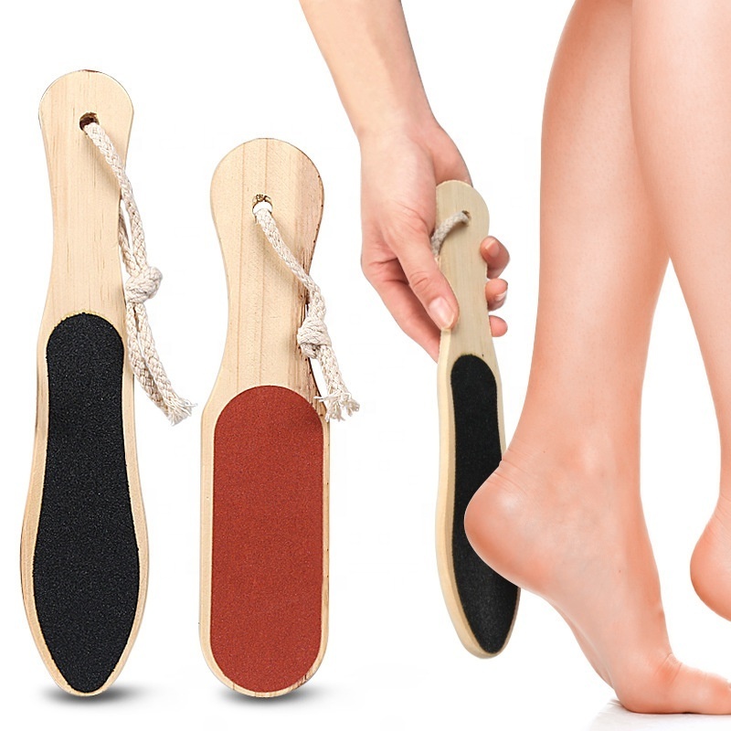 Wholesale Foot Scrubber File Double Wooden Foot Rub Exfoliating Board Shower Foot Massager Scrubber Callus Remover For Shower