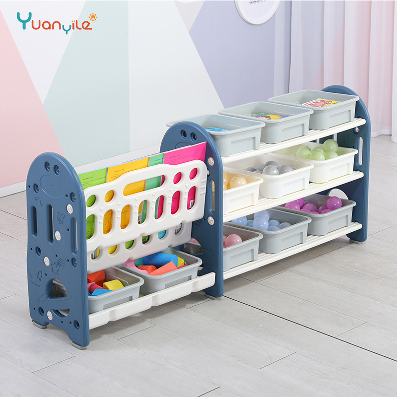 Toddler baby book storage rack plastic children kids toy shelf and bookcase for kid room