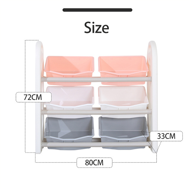 2022 children toy shelves bookshelf toddler plastic multi-layer shelf toy organizer rack