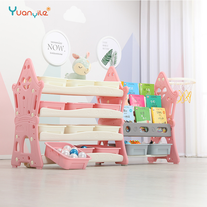 Toddler baby book storage rack plastic children kids toy shelf and bookcase for kid room