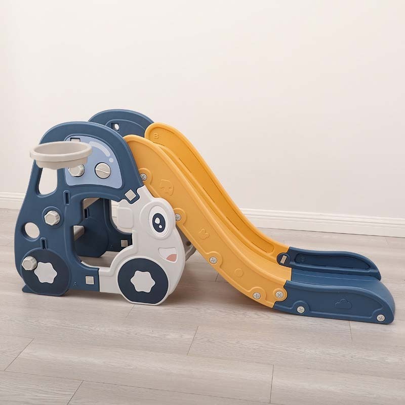 Car shaped design slide toys for kids indoor plastic swings and slides plastic slide