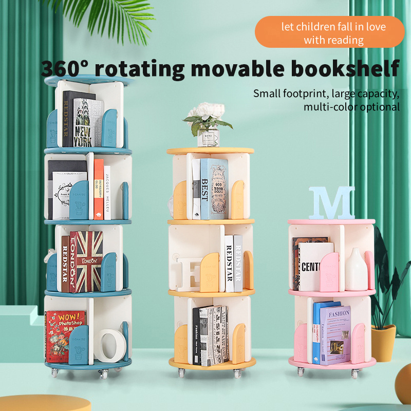 360 Rotating Bookshelf Children Bookshelf Book Shelf for Kids Storage Rack Shelves Bookcase For Children