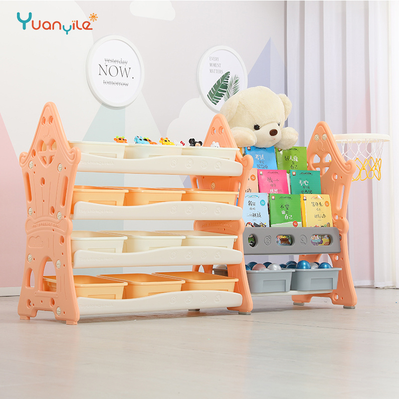 Toddler baby book storage rack plastic children kids toy shelf and bookcase for kid room