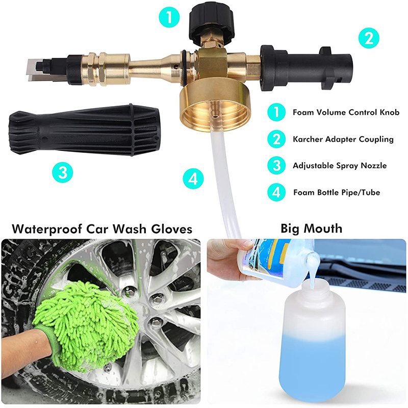 Adjustable Snow Foam Lance 1.5L Foam Cannon Soap Dispenser Nozzle for Karcher K Series K2 K3 K4 K5 K6 K7 Pressure Washer Tools