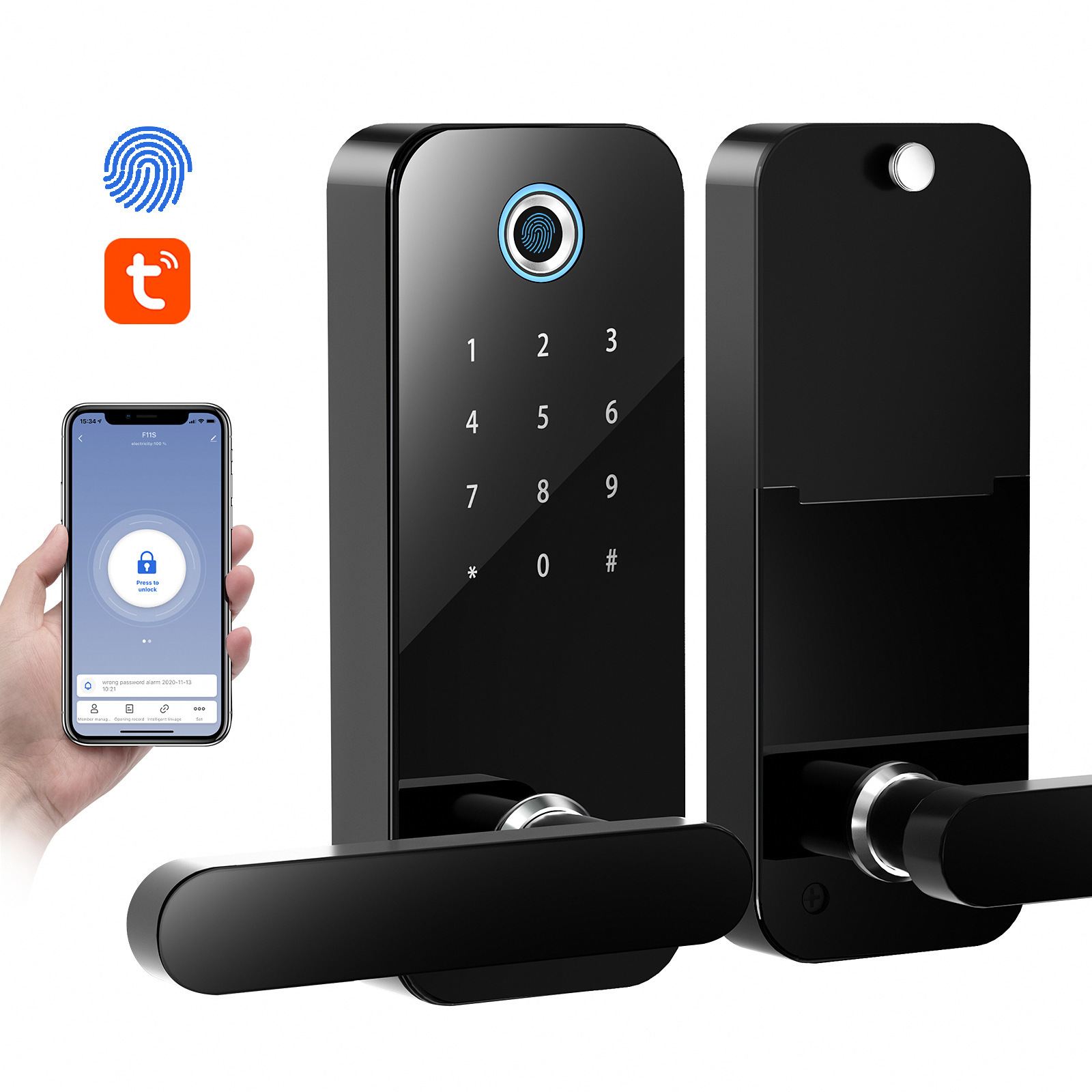 Hot Sale Ttlock APP Electronic Door Lock Handle Smart Lock with Keypad