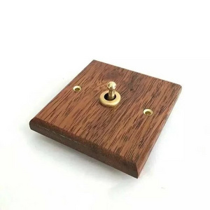 one gang real wood copper toggle electrical wall switch 86*86mm vintage classic new light switch