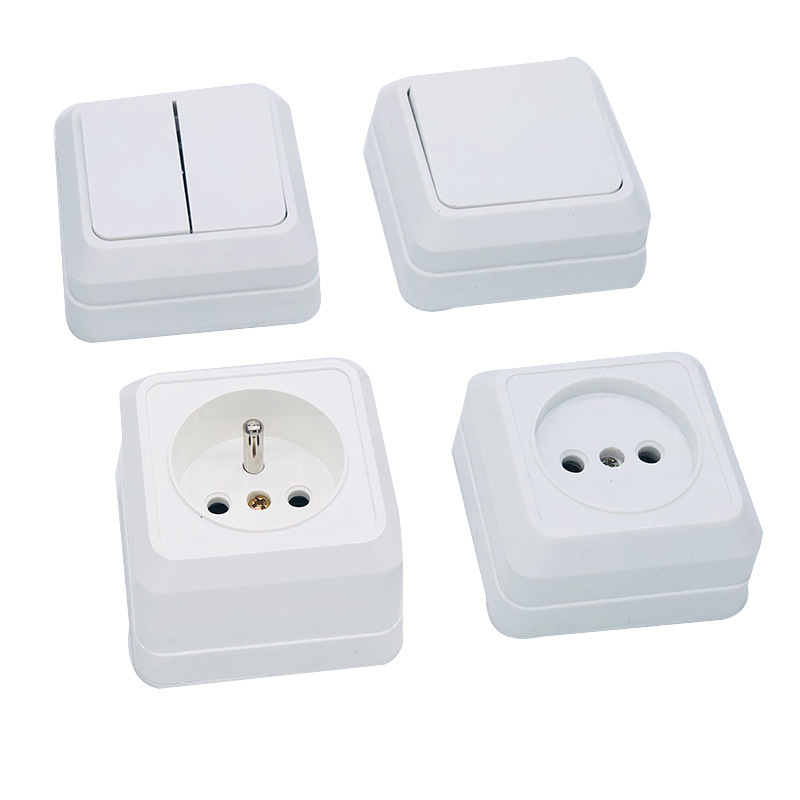 Electrical European Style Surface Mounted Wall Button Switch sockets