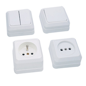 Electrical European Style Surface Mounted Wall Button Switch sockets