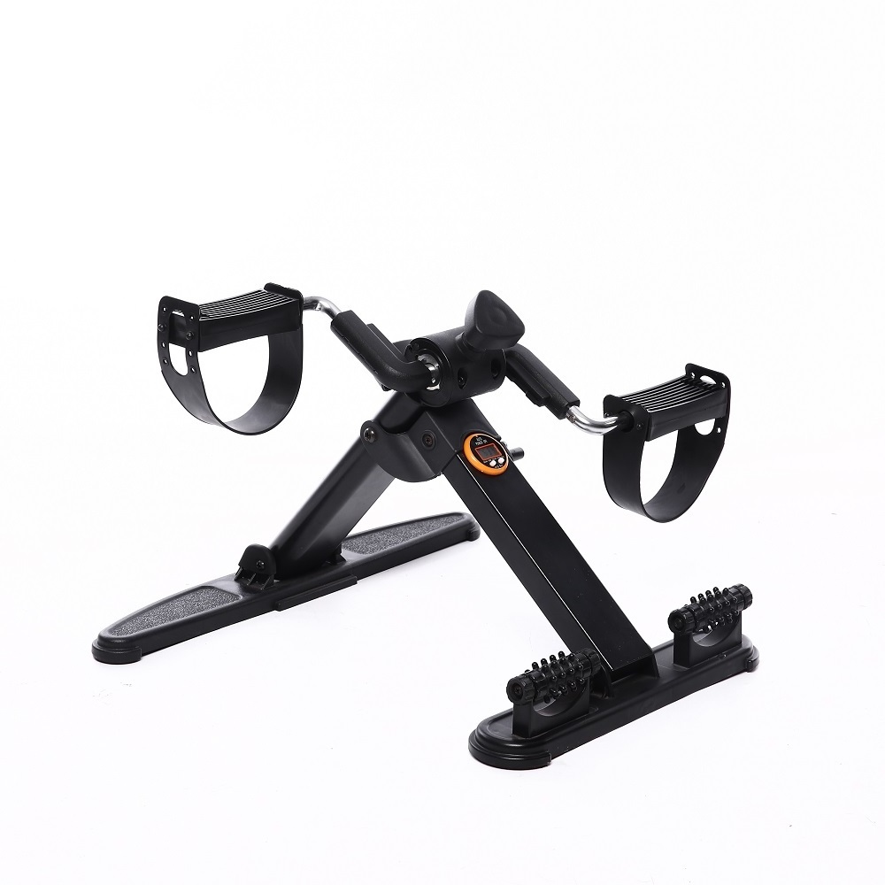 Under Desk Bike Pedal Exerciser with Calorie Tracker and Adjustable Resistance Mini Foldable Indoor Workout Equipment