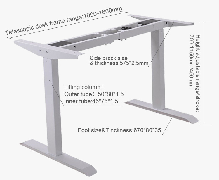 Height Adjustable Sit Stand Desk dual motor unique uplift sturdy motorized custom adjustable standing desk for tall person