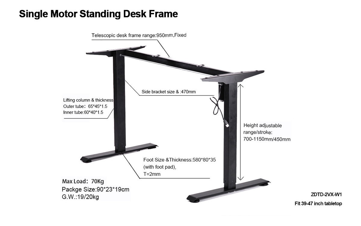 Single motor electric height adjustable desk miniature stand party desk shift support rustic adjustable standing desk