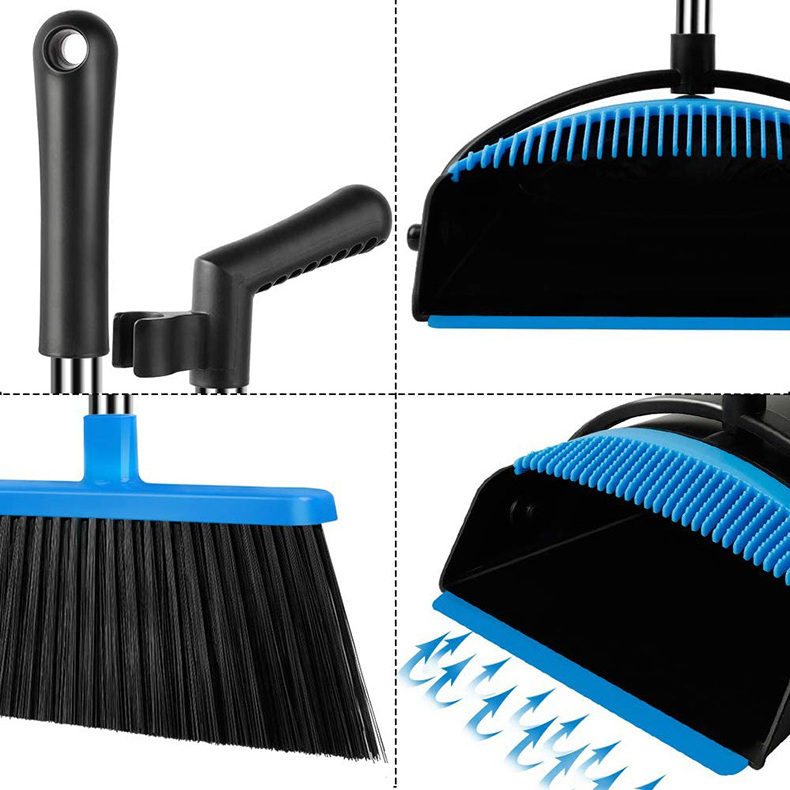 brush with feathered bristles floor broomstick rotating brush angle plastic floor cleaning broom sweeping broom